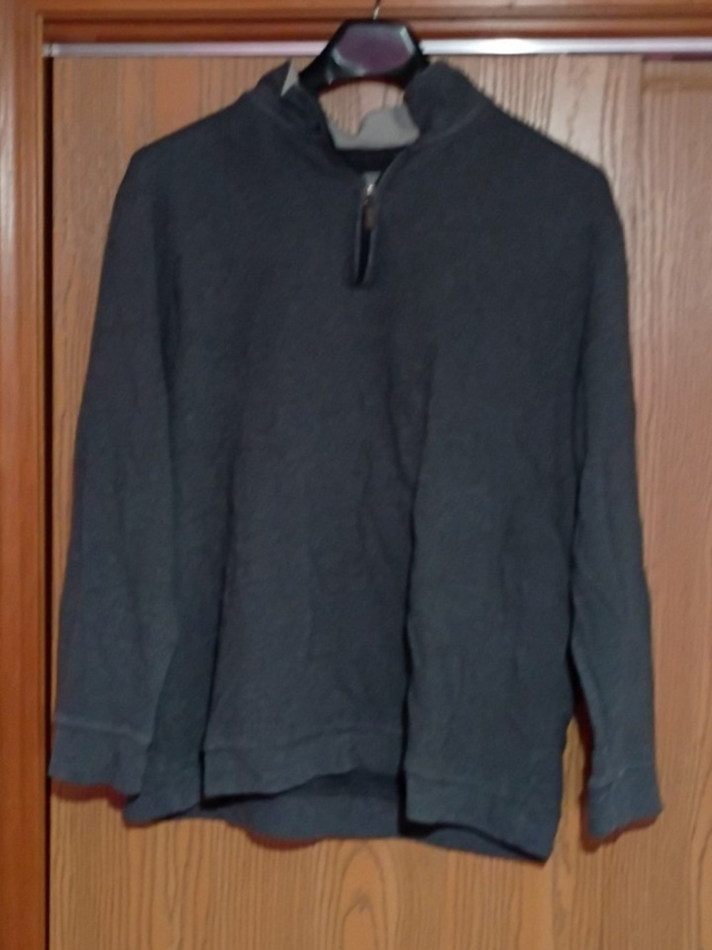 Falls Creek Men's Dark Gray Quarter-Zip Sweater